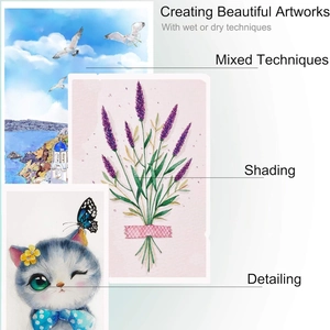 Detailed artwork created with 72 water-soluble colored pencil set for art drawing