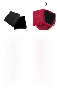 Premium black and red flip jewelry gift boxes with romantic poetic message cards