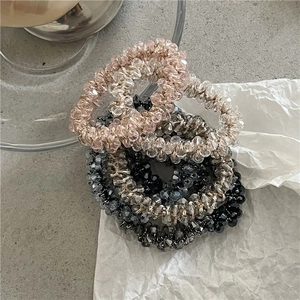 Eleganti elastici per capelli con perline di cristallo sfaccettate multicolore