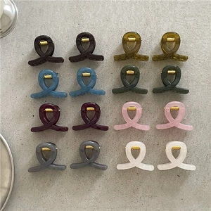 Jelly colored ribbon cross hair clips in 8 colors with golden springs for high ponytail style