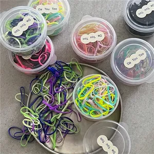 Set di Elastici per Capelli Usa e Getta per Bambini in Scatola Mini Elastici per Capelli in Colore Crema Dolce per Accessori da Giorno per Ragazze