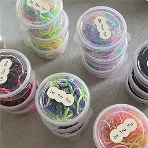 Set elastici per capelli colorati in scatole per bambine, accessori per acconciature