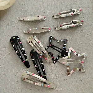Fermagli per Capelli a Stella in Lega con Pois Colorati Dolce Metallo a Goccia d'Acqua Forcine Moda Accessori per Capelli Donna Ragazza