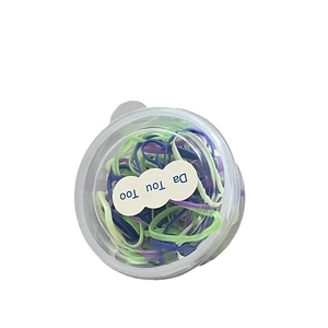 Set di elastici per capelli usa e getta colorati per bambini in scatola tonda