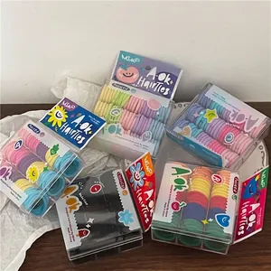 Children Boxed Small Hair Ties Set High Elastic Colorful Cartoon Pattern Hair Rope Baby Size Soft Cloth Hair Accessories Girls