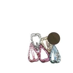 Lot de 5 barrettes à cheveux en forme de cœur avec paillettes colorées pour filles