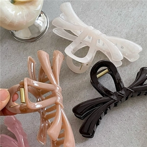 Translucent jelly butterfly hair claws in assorted morandi colors for elegant styling