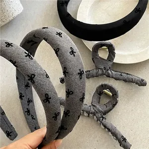 Cerchietto per Capelli da Donna in Tessuto con Stampa a Fiocco in Stile Coreano Elegante Clip a Farfalla Accessori Moda