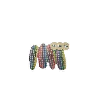 Lot de 4 barrettes à cheveux à carreaux colorés de style preppy pour filles