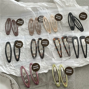 Handmade leopard print and colorful waterdrop snap hair clips set for women