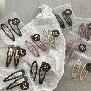 Vintage leopard drop BB clips and oval hairpins in various Morandi colors set