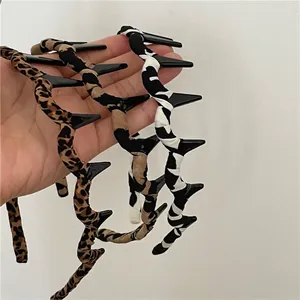 Retro leopard and cow print fabric wrapped headbands set for women and girls