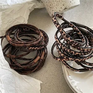 Women Fashion Leopard Print Hair Ties High Elastic Double Strand Single Strand Hair Rope Korean Style Ponytail Holder Daily Basic Hair Accessories
