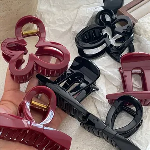 Donne Moda Plastica Artiglio per Capelli Elegante Fiocco Fiore Cavo Geometrico Fermagli per Capelli Styling Quotidiano Accessori