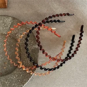 Simple Wave Plastic Headband Non-Slip Zigzag Hair Band Minimalist Solid Color Hair Accessories For Women Face Wash Daily Styling
