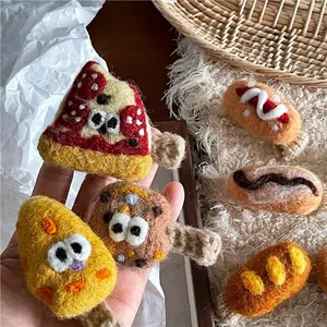Handgefertigt Plüsch Essen Haarklammer Süß Cartoon Pizza Brot Keks Donut Entenschnabelklemme Süße Seitenhaar-Zubehör Für Mädchen Damen