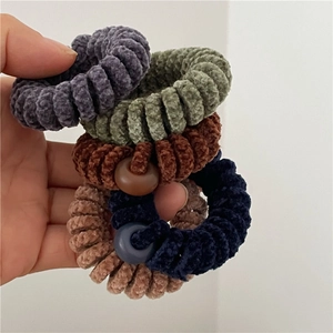 Élastiques spirales en velours colorés avec perles pour diverses coiffures