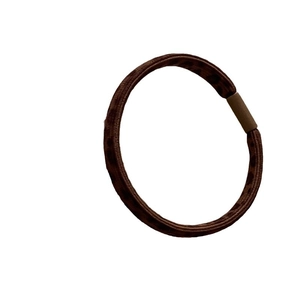Elastic leopard print scrunchie hair tie with high-stretch thick flat band in brown