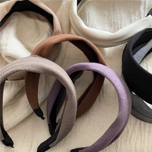 Wide fabric headband with thick sponge padding in various matte autumn colors