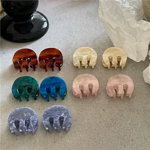 Set of 10 tortoiseshell acetate hair clips in assorted colors for styling hair