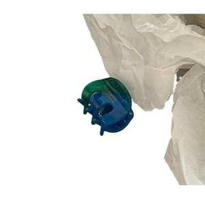Elegant oval tortoiseshell acetate hair claw clip with blue-green gradient finish