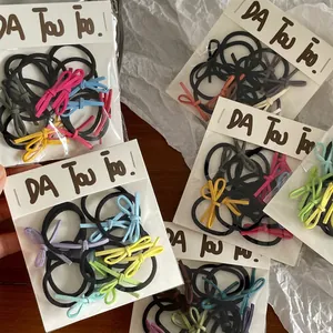 Kinder Koreanischer Stil Schleife Haargummis Handgefertigt Stoff Hoch Elastische Haarbänder Süße Bunte Haarseile Für Mädchen Damen Schmuck