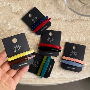 Handmade Acetate Geometric Pattern Hair Clips For Women Korean Style Color Block Polka Dot Hairpins Daily Hair Accessories