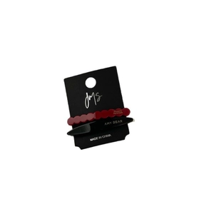 Chic acetate geometric hair clip set with red wavy dot and black sleek designs