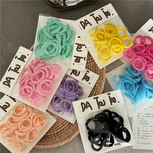 Kids High Elastic Towel Hair Ties Multi Color Seamless Small Ponytail Holder Elastic Hair Bands For Girls Accessories
