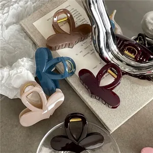 French style colorful resin bow hair claws with jelly texture in various elegant colors