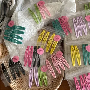 Macaron Color Matte Alloy Pea Shape BB Hair Clip Hairpins For Women Girls Daily Face Washing Makeup Sweet Hair Accessories