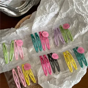 Colorful matte finish BB hair clip set for women in elegant clear gift packaging