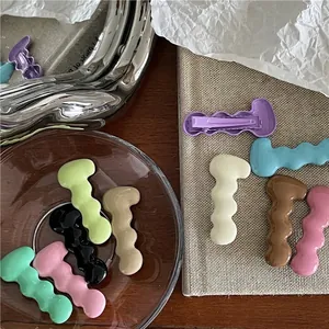 Wavy Metal Hair Clip Colorful Duckbill Clip Sweet Korean Style Lacquered Hairpin For Girls Women Fashion Hair Accessories
