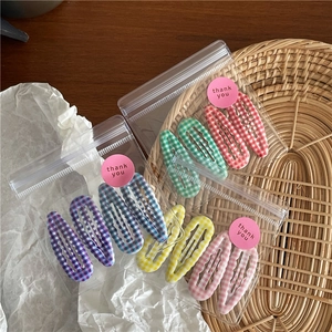 Ensemble de pinces à cheveux BB à motif vichy mignon en plusieurs couleurs vibrantes
