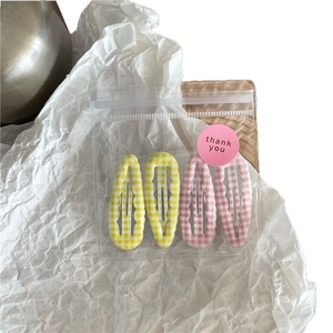 Lot de 4 mignonnes barrettes à cheveux à carreaux rose et jaune pour filles et étudiantes