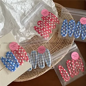 Zoete Haarklemmen Set Met Stippen En Ruitjes Voor Dames Meisjes Legering Waterdruppel Haarspelden Voor Dagelijkse Styling
