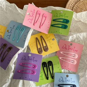 Colorful 6cm teardrop BB hair clip set in pastel cream colors for girls and women