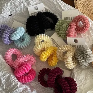 Korean Style Fresh Sweet Mesh Fabric Scrunchies Geometric Colorful Pleated Hair Ties Elastic Ponytail Holder Fashion Hair Accessories For Women