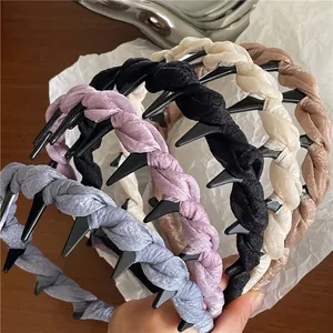 Cerchietto Coreano in Tessuto a Rete Intrecciato Donna Cerchio Capelli con Denti Antiscivolo per Lavaggio Viso Accessori Capelli