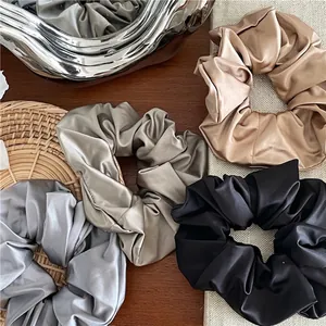 Elegant Satin Fabric Scrunchie High Elasticity Hair Ties Silk Like Ponytail Holder For Women Girls Hair Accessories