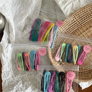 Colorful water drop snap clips set in clear bags with thank you gift stickers