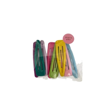 Colorful cream water drop BB hair clips set for girls in transparent packaging