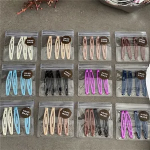 Lot de barrettes à cheveux mates couleurs Morandi avec pochette de rangement zippée