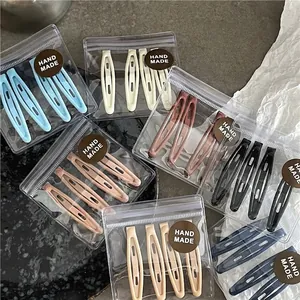 Barrettes à Cheveux BB en Alliage Mat de Style Coréen pour Femmes Épingles à Cheveux Minimalistes Ovales Creuses