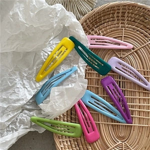 Lot de 8 barrettes à cheveux colorées en forme de goutte en métal brillant pour filles