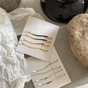 Set di 8 fermagli per capelli minimalisti a forma di onda S in oro e argento