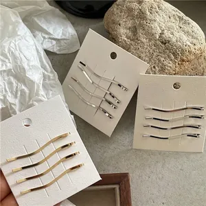 Fermagli per Capelli in Lega a Onda in Stile Coreano per Donna Forcine in Metallo Geometrico Minimalista Oro Argento Accessori
