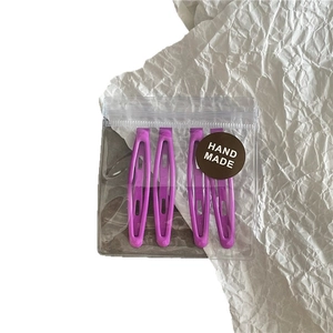 Lot de 4 barrettes à cheveux BB violettes brillantes dans une pochette faite à la main