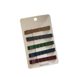 20-piece set of wave hair clips in matte brown, grey, green, navy, and dark red colors