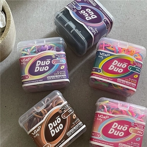 Colorful TPU high elastic disposable hair ties set for kids in portable boxes
